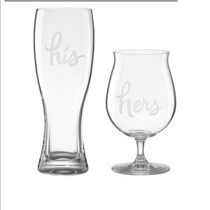 Kate Spade His and Hers Beer Glasses